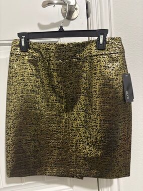 ALYX Olive Metallic Textured Pencil Skirt